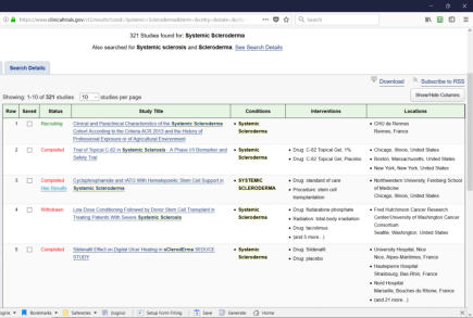 Screen of clinical trial information